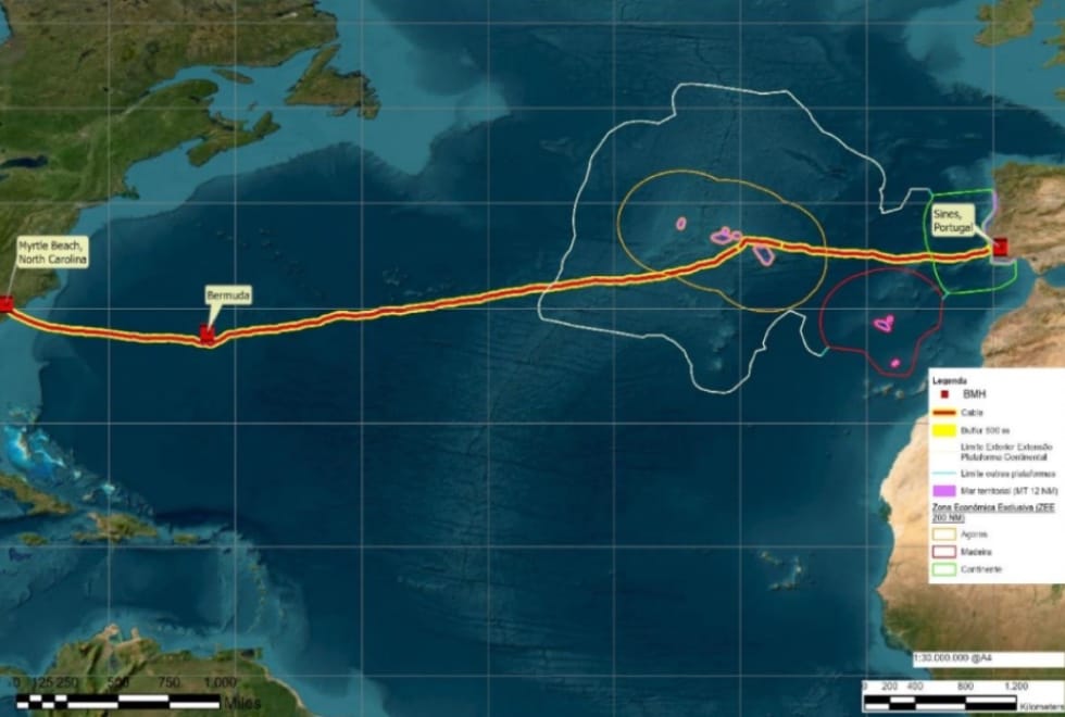Google quer instalar cabo submarino entre Sines e a costa leste dos EUA