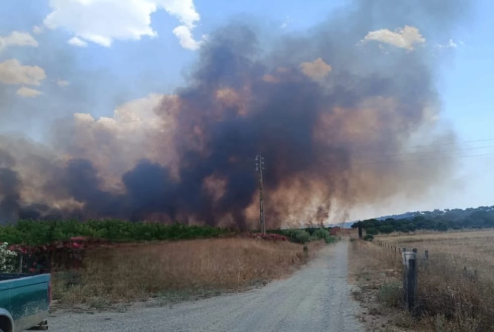 Fogo em Messejana leva ao corte da EN2 entre Aljustrel e Castro Verde